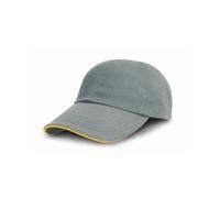 Result Headwear - Brushed Cotton Decorators Cap With Sandwich Peak Heather Grey - Gr. - One Size