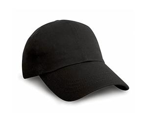 Result Headwear Heavy Cotton Drill Pro Style Cap, Black