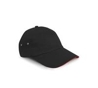 Result Headwear - Printers Plush Cotton 5 Panel Cap Black - Gr. - One Size
