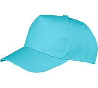 RH84 Result Headwear Boston 5-Panel Kappe Stirnverstärkung ohne Mittelnaht Aqua One Size