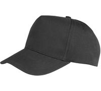 RH84 Result Headwear Boston 5-Panel Kappe Stirnverstärkung ohne Mittelnaht Black One Size