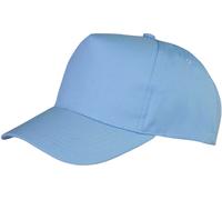 RH84 Result Headwear Boston 5-Panel Kappe Stirnverstärkung ohne Mittelnaht Sky One Size