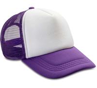 RH089 Result Headwear Kappe Detroit Weißes Stirnteil Mesh und Schirm in Kontrastfarbe Purple One Size