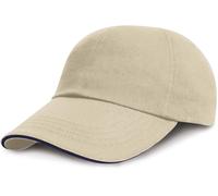 Result Headwear Brushed Cotton Sandwich Cap - Beige - ONE SIZE