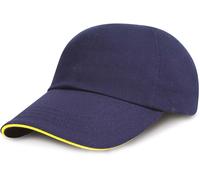 Result Headwear Unisex 6-Panel Niedrigprofil Sandwich Kappe Klassische Cap RC024XP navy/yellow one size