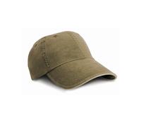 Result Headwear - Washed Fine Line Cotton Cap With Sandwich Peak Olive Green - Gr. - One Size