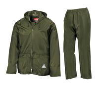 Result Herren Regenanzug bestehend aus Regenjacke und Regenhose, wasserdicht XXL,Olive