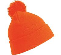 Result Winter Essentials Kinder Strickmütze mit Pompon Bommel-Mütze RC028J fluorescent orange one size