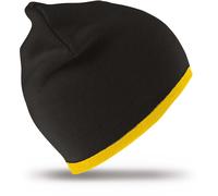 Result Winter Essentials Unisex Wende Strickmütze Beanie RC046X black/yellow one size