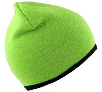 Result Winter Essentials Unisex Wende Strickmütze Beanie RC046X lime/black one size
