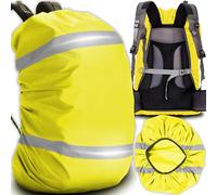 Retoo Regenschutz für Rucksack 20L, Wasser und Windabweisend, Rucksacküberzug für Schulrucksäcke, Schulranzen, Rucksackschutz mit Reflektor, Rucksack Überzug Reflektierend, Rucksäcke Schutz, Neon Gelb