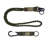 Retractable Keychain Heavy Duty with Braided Paracord Lanyard, Karabiner Reel, Retractable Badge Reel ID Holder, Extendable Key Ring, Keychain Retractor for Men and Women, Green