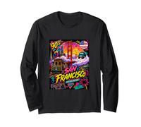 Retro 90s San Francisco California Skyline City By The Bay Langarmshirt