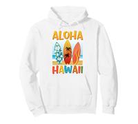 Retro Aloha Hawaii Surfbrett-Surfer auf der hawaiianischen Insel Pullover Hoodie