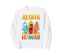 Retro Aloha Hawaii Surfbrett-Surfer auf der hawaiianischen Insel Sweatshirt