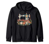 Retro-Blumen-Nähmaschine zum Nähen gesegneter Quilt-Liebhaber Kapuzenjacke
