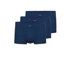 Retro Boxer AMMANN "3er Pack Retro Short Day Classic / Jeans Feinripp", Herren, Gr. 5, blau (dunkelblau), Obermaterial: 75% Baumwolle CO. 25% Polyester PES., Unterhosen (65826525-5) dunkelblau