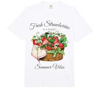 Retro Frische Erdbeeren in einem Korb Summer Vibes Teen Girls Comfort Colors Adult Heavyweight T-Shirt