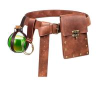 Retro-Gürteltasche, Bauchtasche, Bauchtasche, Steampunk, Handytasche, Hexenflasche, Mittelalter, Renaissance, Cosplay, Kostüm, Zubehör (3 Flaschenbraun)