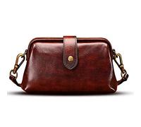 Retro handgefertigte Arzt-Tasche, Umhängetasche Damen, Vintage-Stil, Leder, Umhängetasche