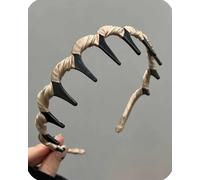 Retro High Skull Pearl Headband, Embellished Headbands for Women with Braided Teeth for Reversible Comfort, Long-Lasting Anti-Slip Wear, Party Wedding Home Hairband (Braun)