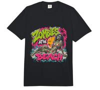 Retro Horror - Zombie Girl Chilling at the Beach - Ocean Comfort Colors Adult Heavyweight T-Shirt