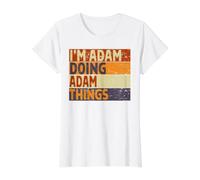Retro I'm Adam Doing Adam Things Lustiger Geburtstags-Witz Preisgünstiges Grafik-T-Shirt, Damen, Weiß, L
