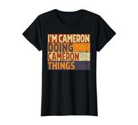 Retro I'm Cameron Doing Camera Things Lustiger Geburtstags-Witz Preisgünstiges Grafik-T-Shirt, Damen, Schwarz, XL