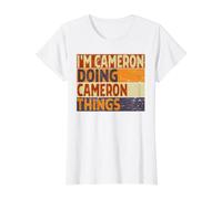 Retro I'm Cameron Doing Camera Things Lustiger Geburtstags-Witz Preisgünstiges Grafik-T-Shirt, Damen, Weiß, XL