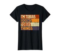 Retro I'm Tobias Doing Tobias Things Lustiger Geburtstags-Witz Preisgünstiges Grafik-T-Shirt, Damen, Schwarz, XL