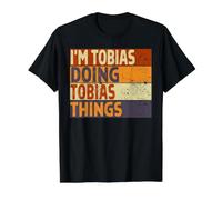 Retro I'm Tobias Doing Tobias Things Lustiger Geburtstags-Witz Preisgünstiges Grafik-T-Shirt, Herren, Schwarz, S