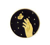 Retro Jeansjacke Broschen Broschen Schmuck Emaille Abzeichen Zubehör Gelb Handfläche Mode und BeliebtDurability