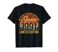 Retro Juni 1991 Limited Edition 35 Years Old 35th Birthday T-Shirt