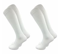 Retro Kniestrümpfe mit stylischen Streifen aus Baumwolle | Weiß & schwarz | Herren (2 Paar) - Weiss / 43 - 46