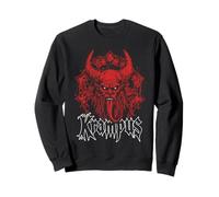 Retro Krampus Motive für Männer & Frauen - Unisex Krampus Sweatshirt - Schwarz - S - EU 10 - Langarm - Crew Neck - Gerade - Feiertag - Regular - Unisex-Erwachsene