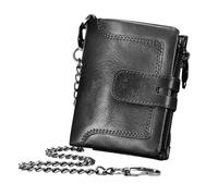 Retro Leather Zipper Wallet - Cowhide Cash Wallet for Men | Multiple Card Slots with Zipper Buckle Closure, Premium Leather Design for Paper Money, ID Cards, Everyday Carry, Daily Essentials, Schwarz
