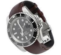 Retro-Lederarmband für Rolex Submariner 40 mm, Daytona, GMT-Master 40 mm, Yacht-Master, Explorer I, Ersatz-Rolex-Armband, 20 mm, Braun Stil 3, 20 mm