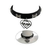 Retro-Liebe inspirierte Anhänger-Halskette,-Schwarz