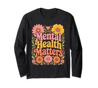 Retro Mental Health Matters Inspirational Awareness Graphic Langarmshirt