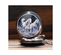Retro-Mode Running Horse Design Quarz Taschenuhr Uhr Halskette Anhänger Kette für Frauen Männer Geschenke