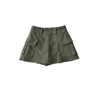 Retro-Multi-Pocket-Anti-Exposition-A-Linien-Rock, Sommer-Nische, süßer und Cooler, hoch taillierter Tarn-Arbeitskleidungsrock für Mädchen für Damen-Militärgrün-M