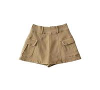 Retro-Multi-Pocket-Anti-Exposition-A-Linien-Rock, Sommernische, süßer und Cooler, hoch taillierter Tarn-Arbeitsrock für Mädchen mit hoher Taille für Damen-Khaki-XS