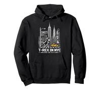 Retro NYC Pixel T-Rex In NYC Dinosaurier Gelb Taxi Grafik Pullover Hoodie
