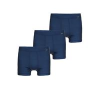 Retro Pants AMMANN "3er Pack Hose kurz mit Eingriff Day Classic / Jeans Feinripp", Herren, Gr. 10, blau (dunkelblau), Obermaterial: 75% Baumwolle CO. 25% Polyester PES., Unterhosen (10840169-10) dunke