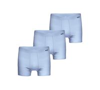 Retro Pants AMMANN "3er Pack Hose kurz mit Eingriff Day Classic / Jeans Feinripp", Herren, Gr. 5, Feinripp, blau (hellblau), Feinripp, Obermaterial: 75% Baumwolle CO. 25% Polyester PES., Unterhosen (3
