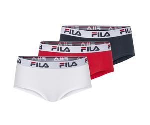 Retro Pants FILA "WOMAN CULOTTE", Damen, Gr. XS, bunt (weiß navy rot), Obermaterial: 95% Baumwolle, 5% Elasthan, unifarben, körpernah, Unterhosen, elastischer Logobund (56577826-XS) weiß navy rot