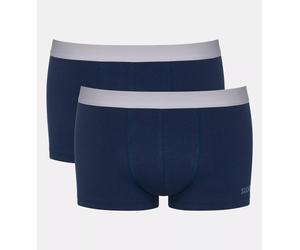 Retro Pants SLOGGI "men GO ABC 2.0 Hipster 2P", Herren, Gr. S, 2 Stk., blau (navy), Single Jersey, Obermaterial: 95% Baumwolle, 5% Elasthan, Unterhosen, moderne bequeme Basics (32932840-S) navy