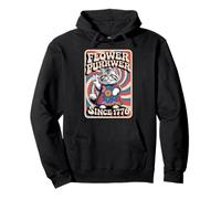 Retro Peace Cat Flower Purrwer, USA, 1776, Spirit and Joy Pullover Hoodie