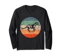 Retro Pferd Silhouette - Besitzer Vintage Mustang Pferd Langarmshirt