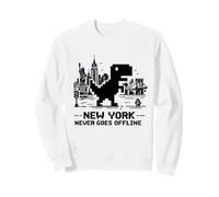 Retro Pixel T-Rex In NYC Dinosaur Yellow Taxi Graphic Sweatshirt
